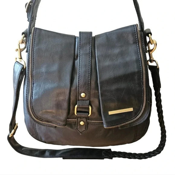 Matt & Nat Vegan Leather Braided Strap  Crossbody Shoulder Bag Navy Blue. - Picture 3 of 13